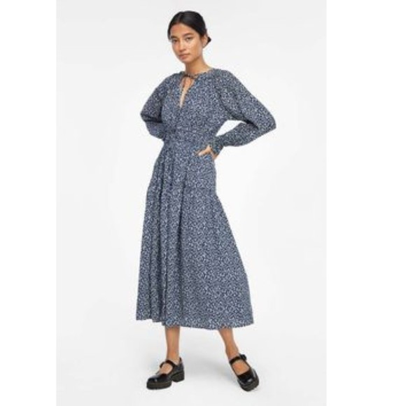 Anthropologie Dresses & Skirts - Anthropologie Lacausa Womens Dama Dress Blue Mushroom Medium